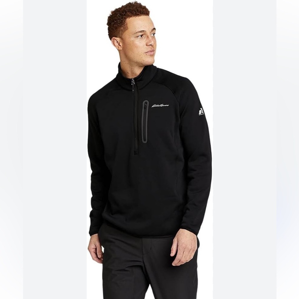 Eddie Bauer Men’s Black 1/2 zip Outpace Flex Fleece Size XL Tall